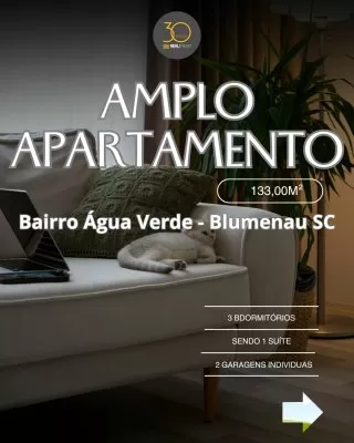 Apartamento 3 dormitórios Água Verde - Blumenau, SC